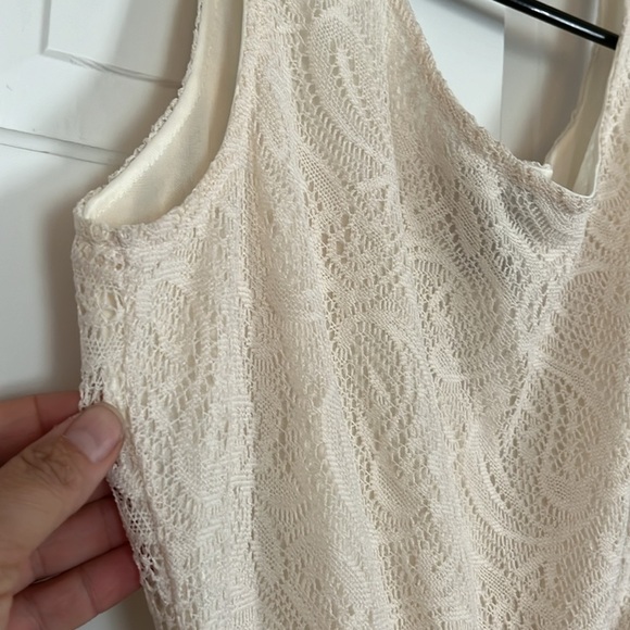 Rue 21β’ Cream Lace Slip On Skater Dress with Belt, Fully Lined, Size M - Picture 8 of 16